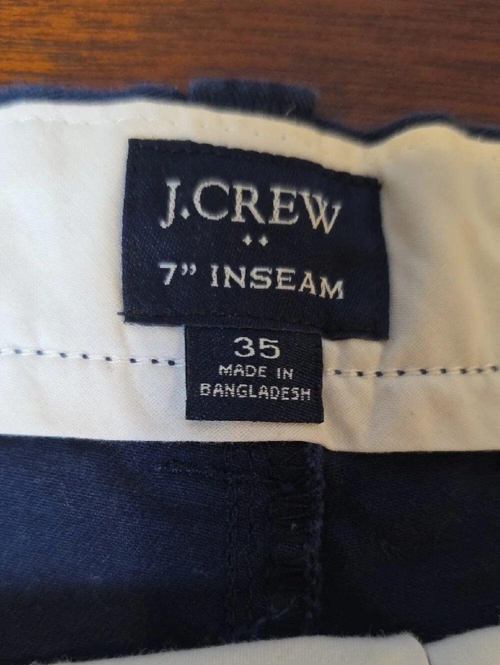 J. Crew Navy Flat-Front Cotton Shorts Size 35